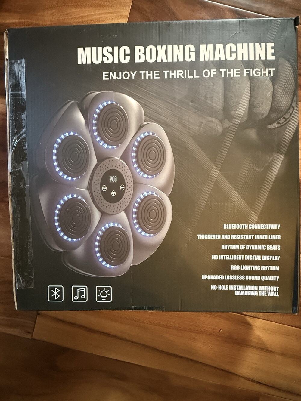 NEW Music Boxing Machine – Bluetooth + LED Punch Targets – Home Workout